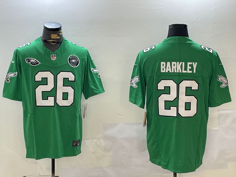 Men Philadelphia Eagles #26 Barkley Green Throwback Three generation 2024 Nike Limited NFL Jersey style 4->philadelphia eagles->NFL Jersey